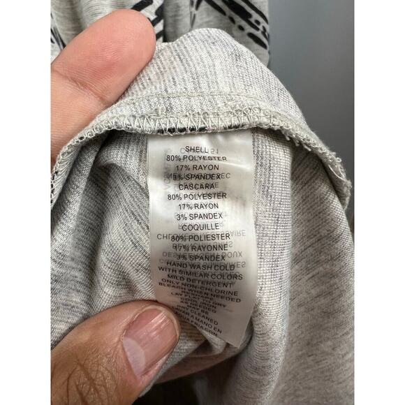 Vince Camuto Gray Striped Terry Cowl Neck Long Sleeve Dress Size 4 - Picture 3 of 4